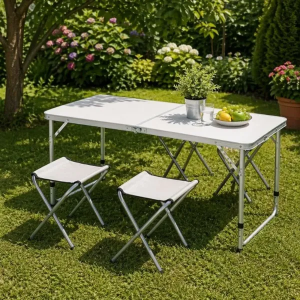 Piknik Stol + 4 Stolice - Sklopivi
