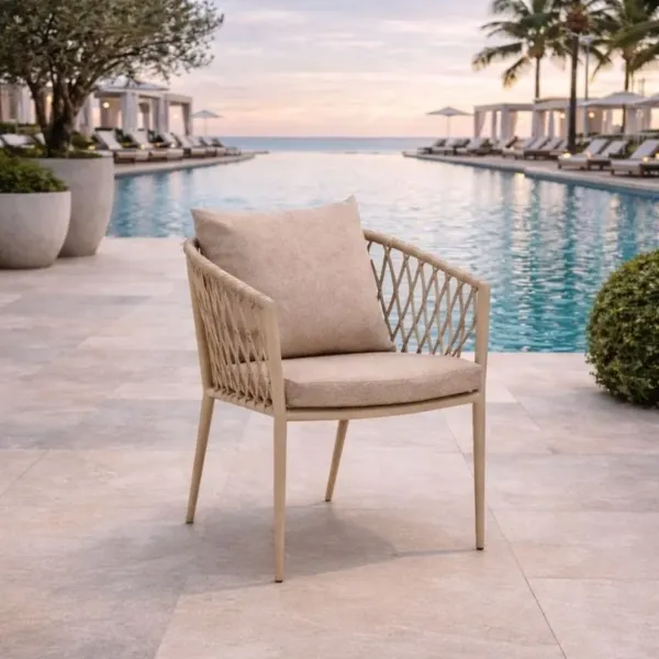 Aluminijumska Stolica Rattan Lux